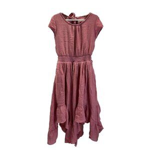 Mia Joy aysemmetrical Ruffle midi dress‎ Girls Size 5 Lace Gauze Mauve